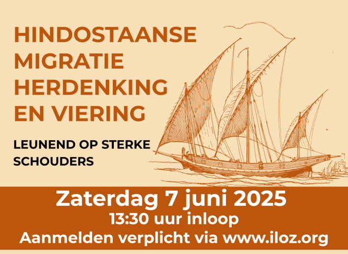 Flyer Hindoestaanse Migratie Herdenking en Viering